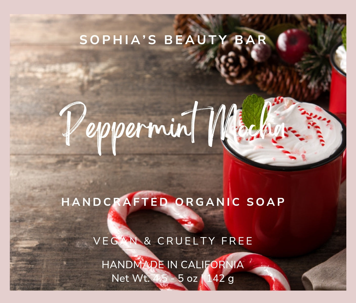 Peppermint Mocha Soap Bar 4.5 - 5 oz/ 142 g