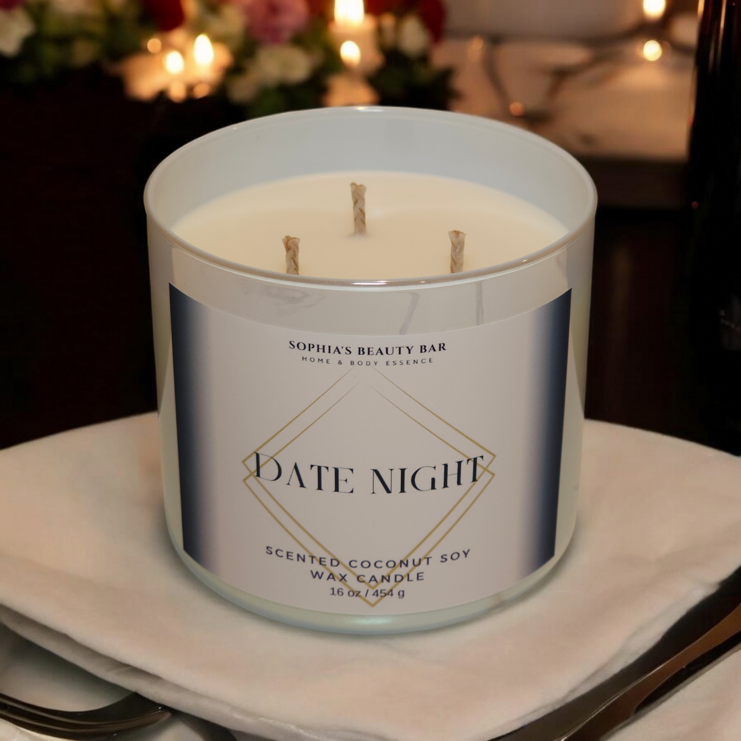 Date Night Coconut Soy Wax Candle 16 oz / 454 g