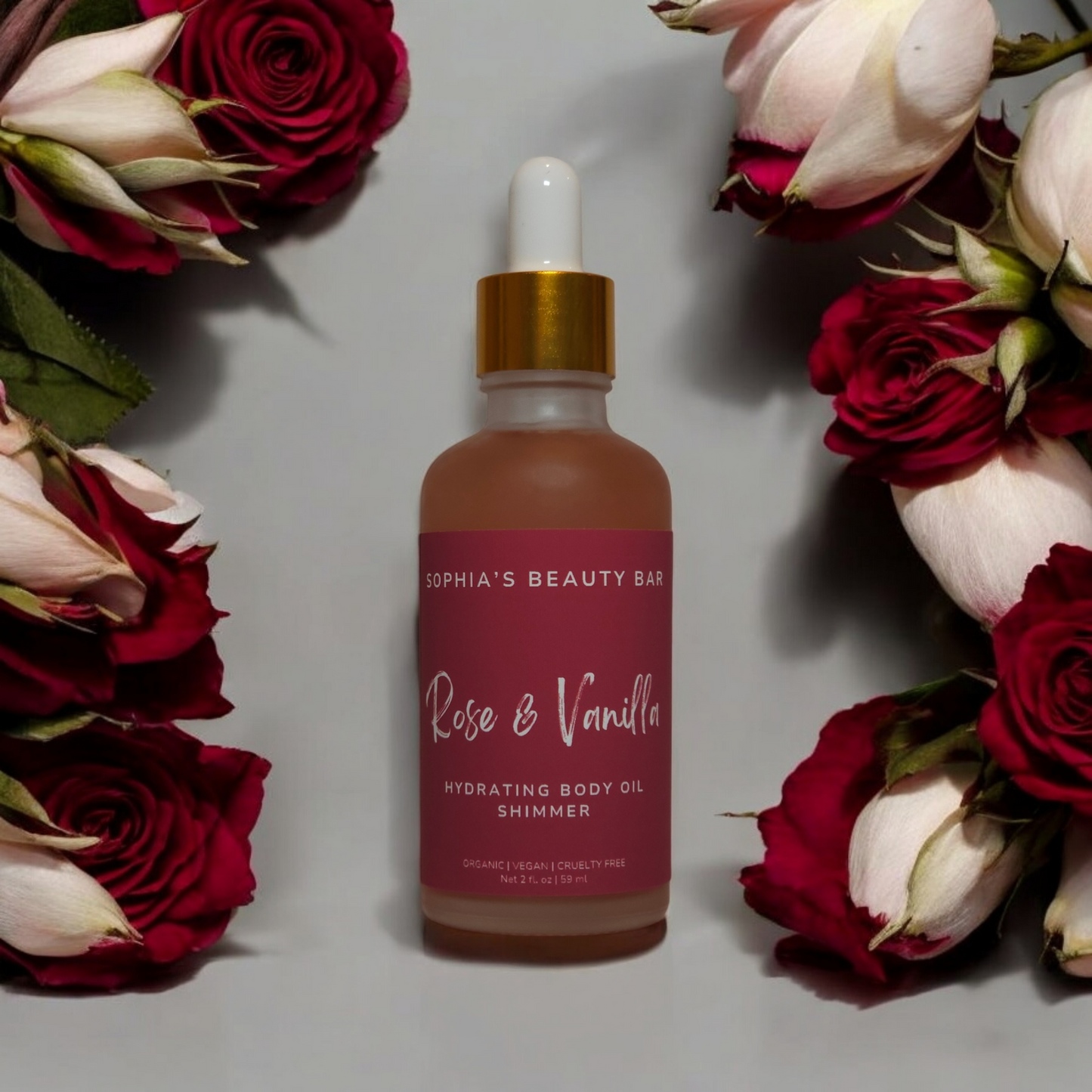 Rose & Vanilla Shimmer Body Oil 2 oz / 59 ml