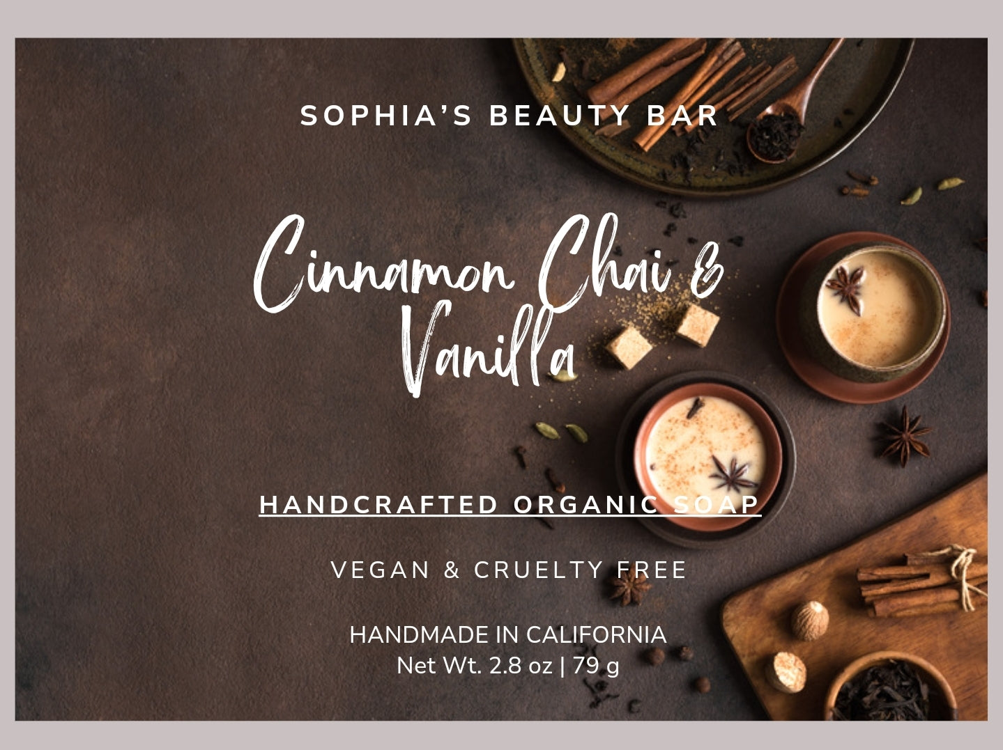 Cinnamon Chai & Vanilla Soap Bar 2.8 oz / 79 g