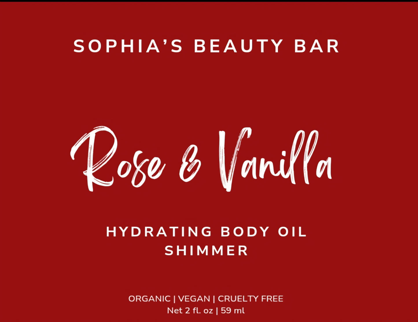 Rose & Vanilla Shimmer Body Oil 2 oz / 59 ml