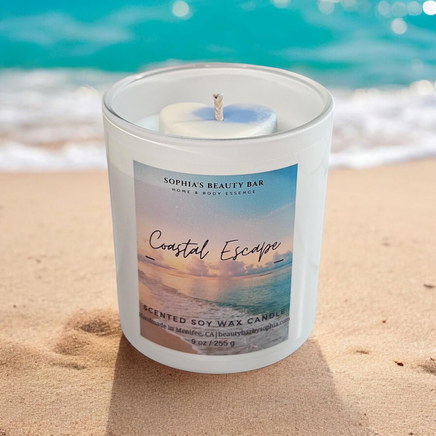 Coastal Escape Coconut Soy Candle, Single Wick 9oz/ 255g