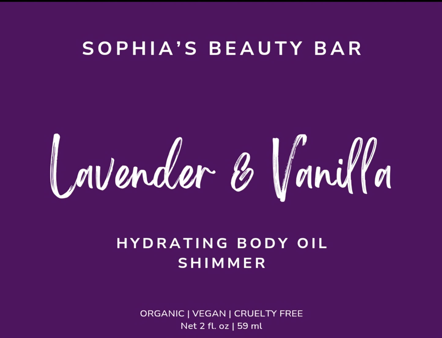 Lavender & Vanilla Shimmer Body Oil 2 oz / 59 ml