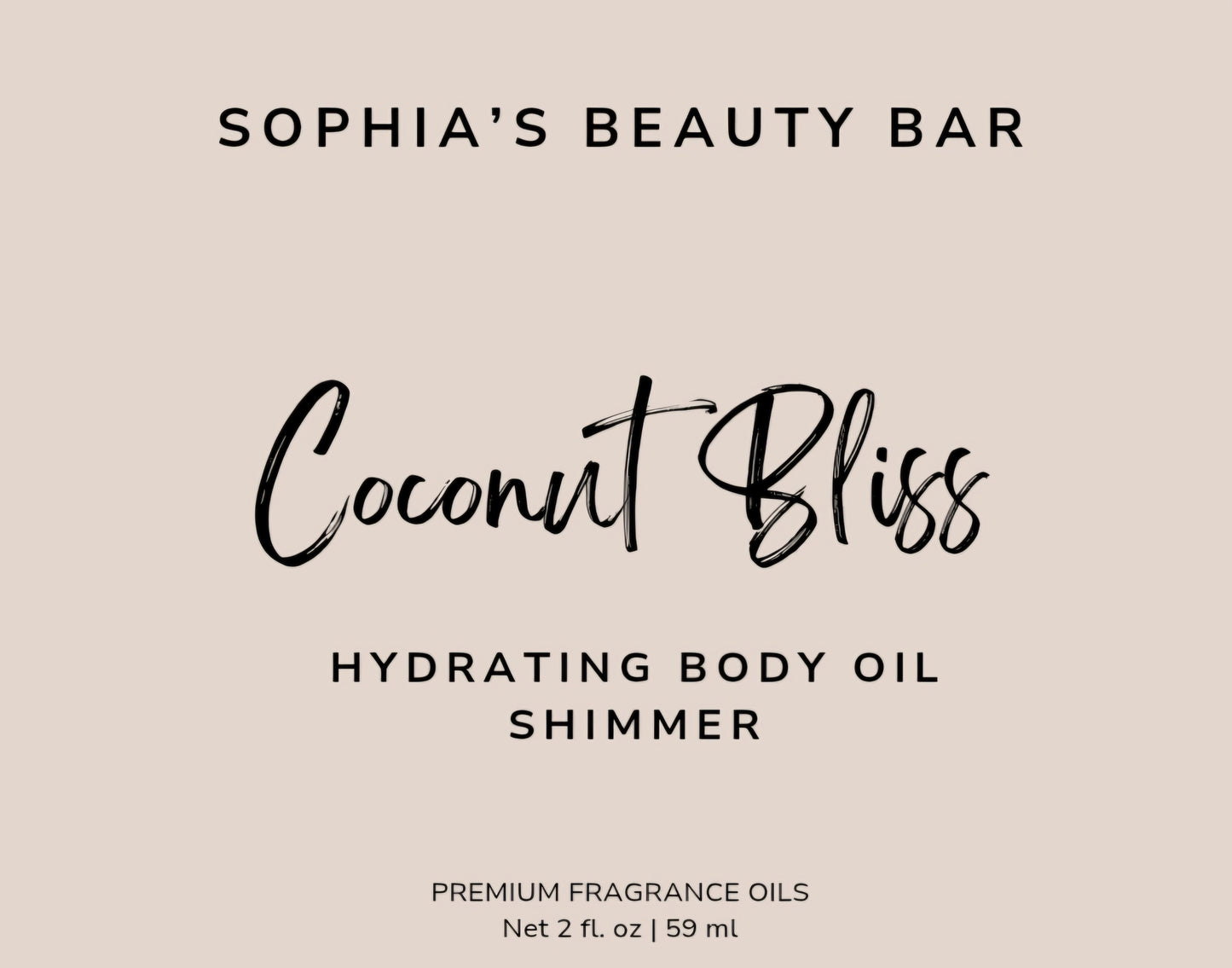 Coconut Bliss Shimmer Body Oil 2 oz / 59 ml